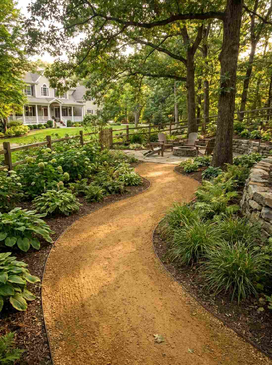 meandering crushed stone trail