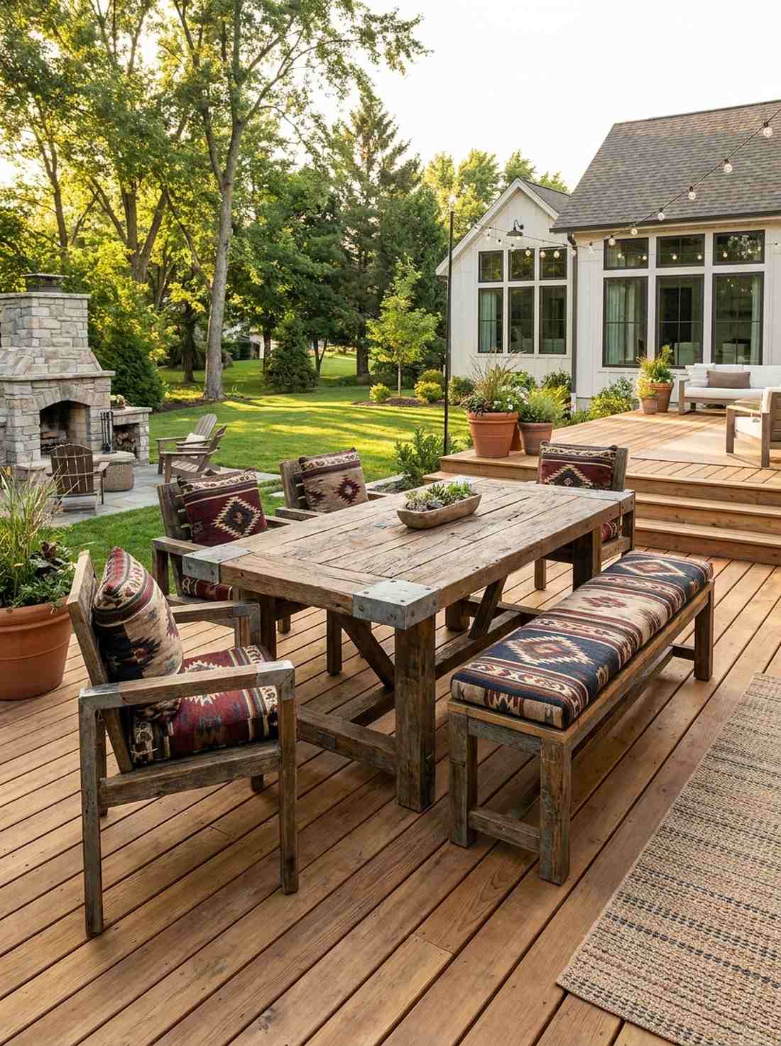 reclaimed wood patio furniture with metal accents