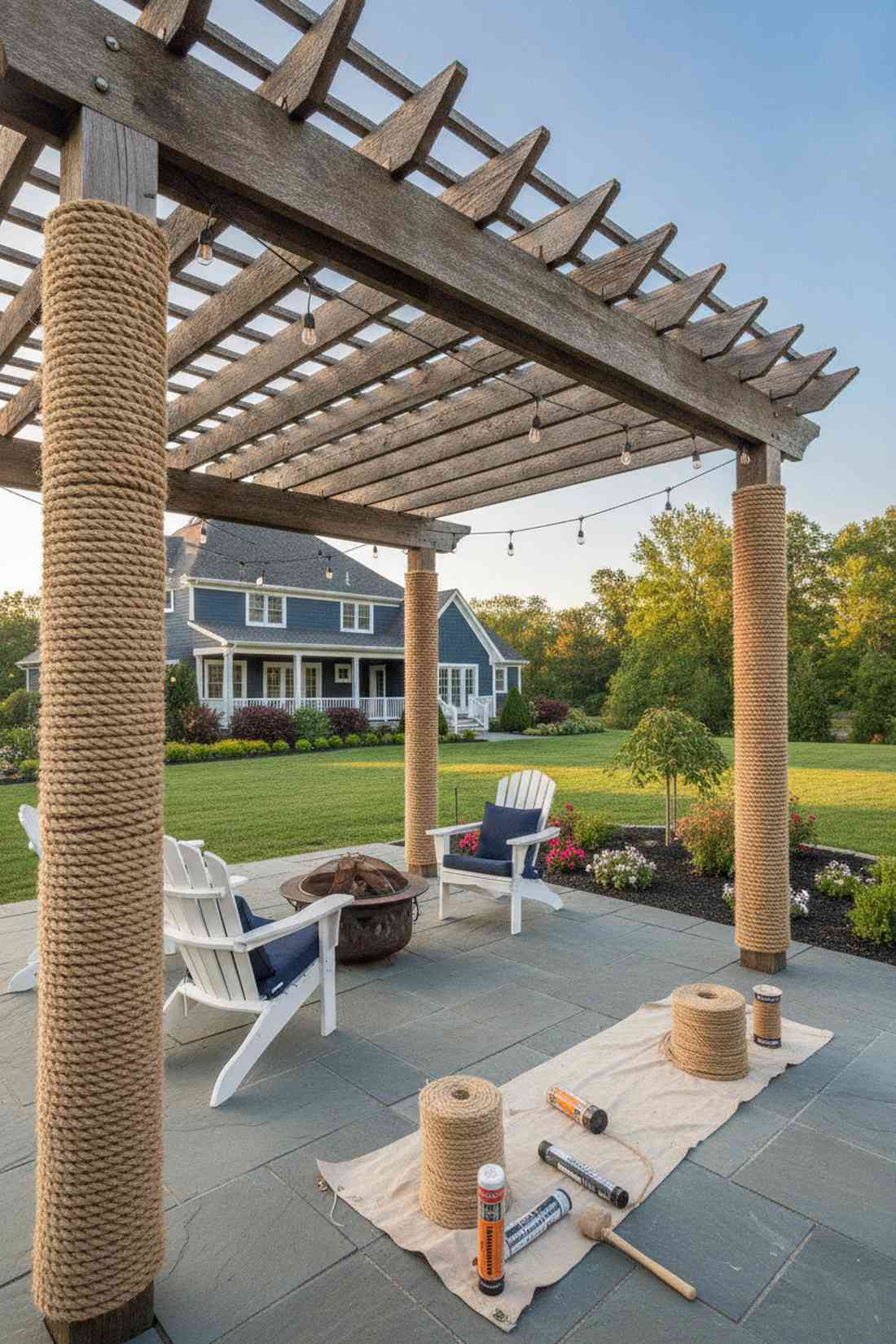 sisal rope wrapped posts