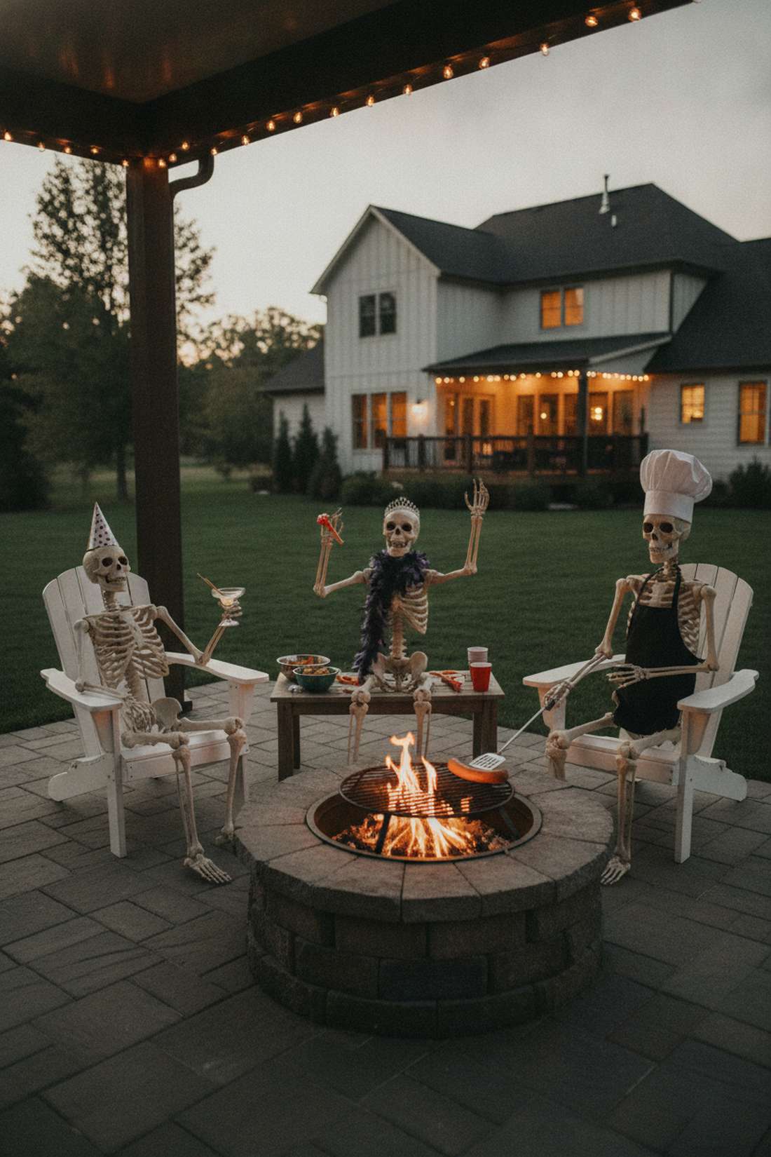 skeleton party scene