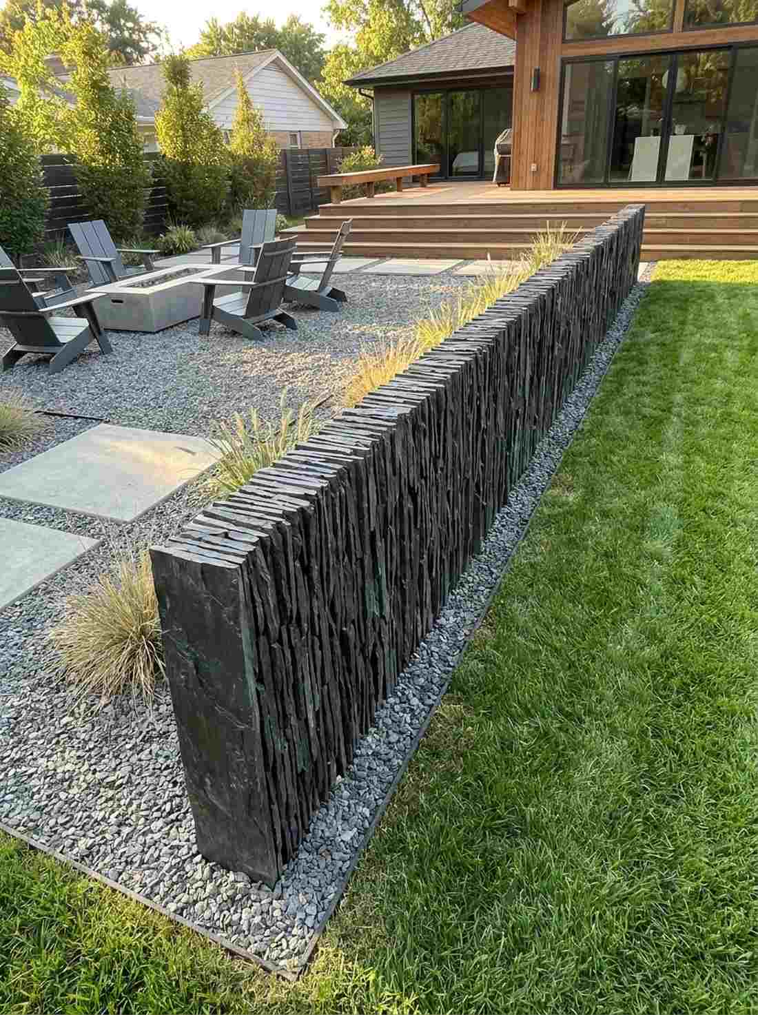 stacked slate vertical edging