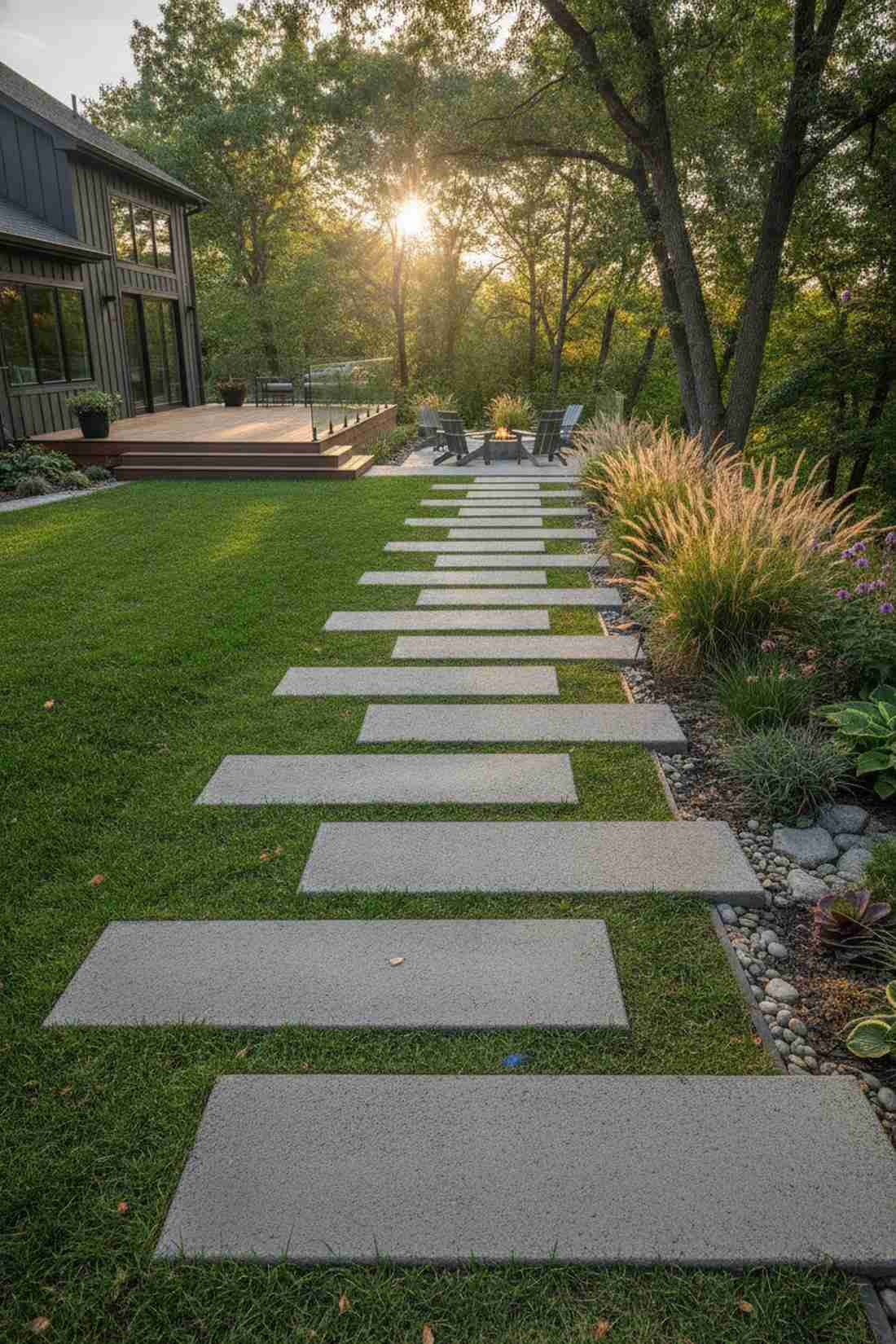 staggered plank stepping stones