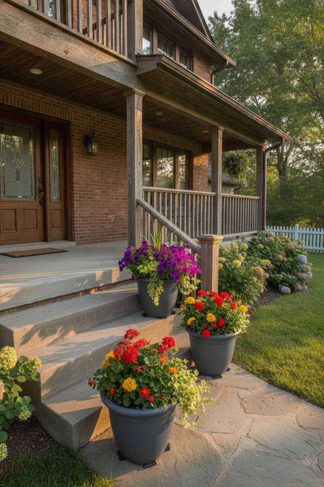 stair step container arrangement