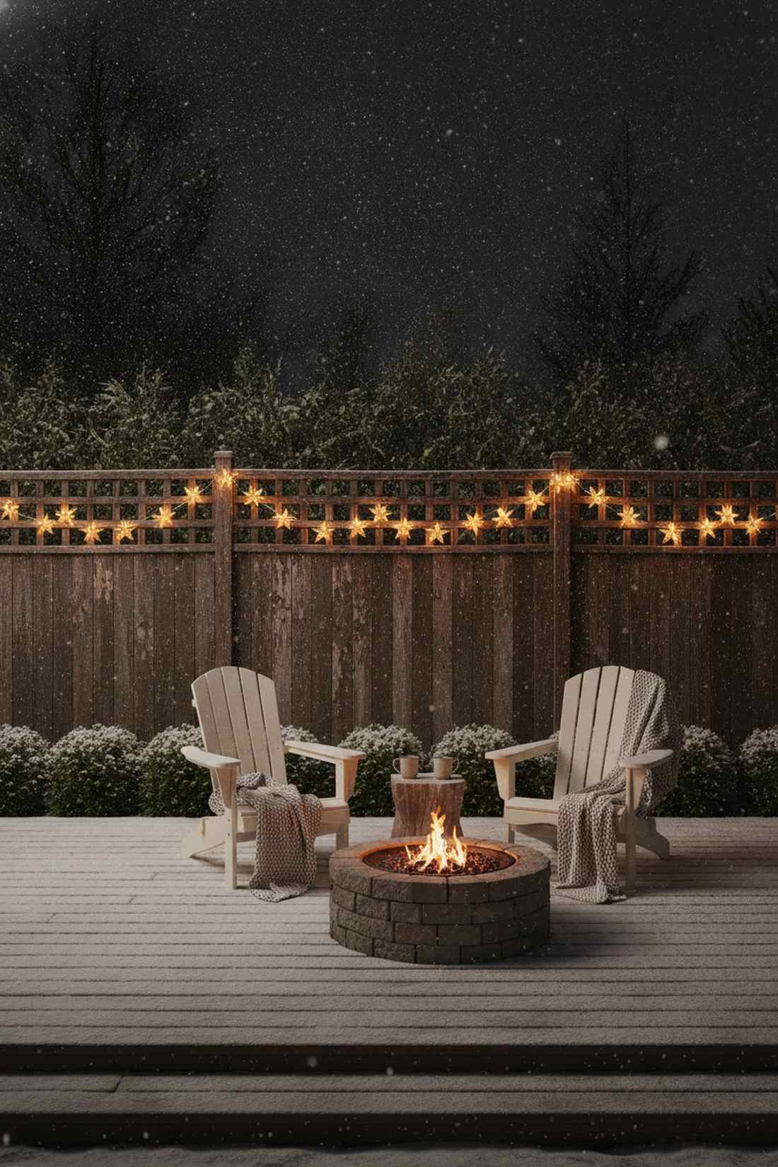 star garland fence decoration