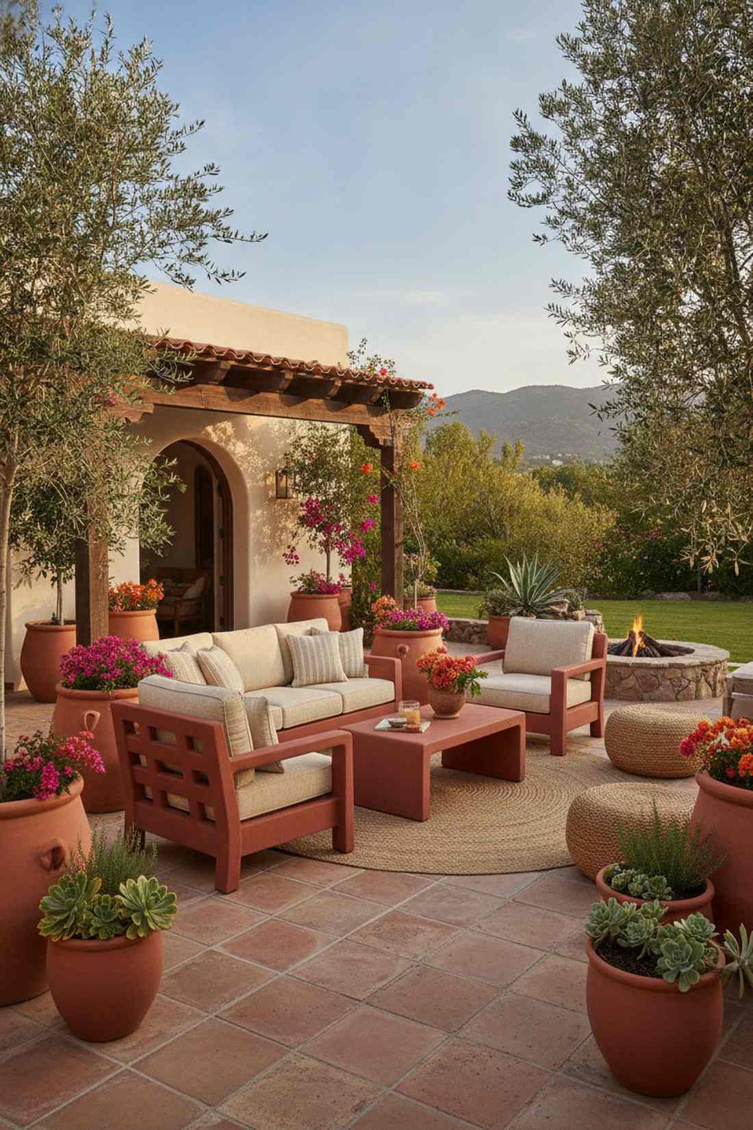 terracotta red for earthy warmth