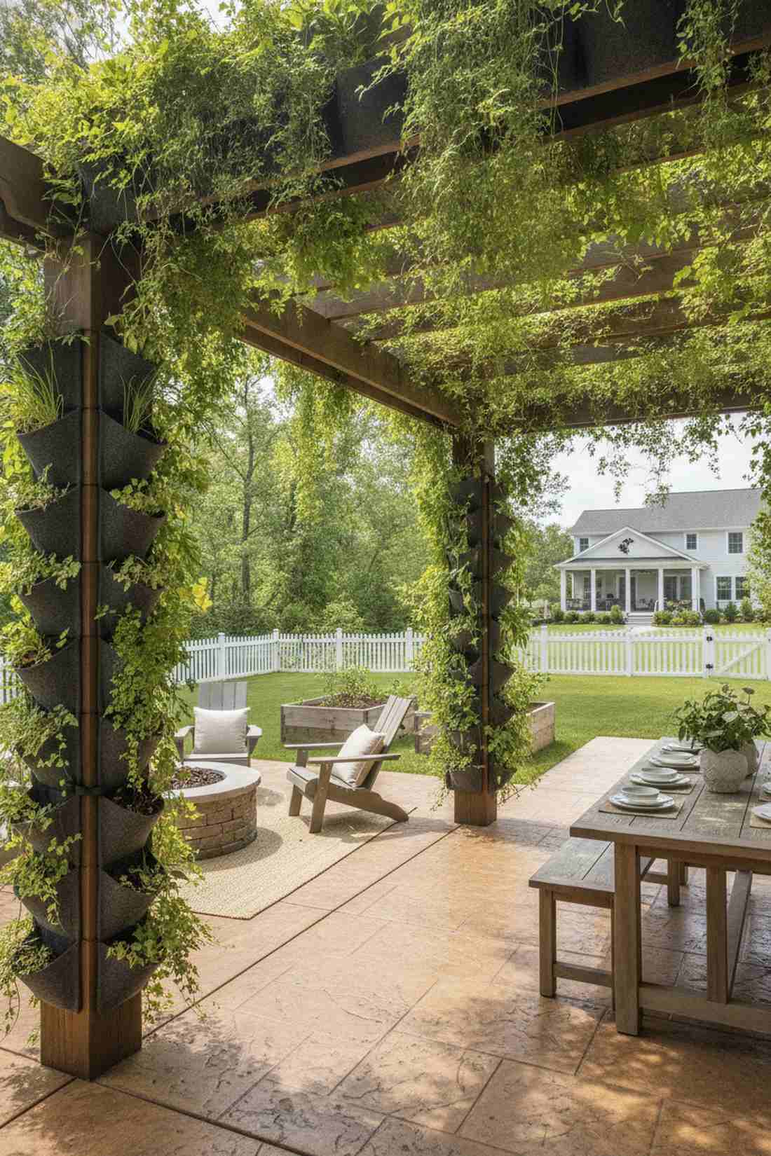 vertical garden wall pergola