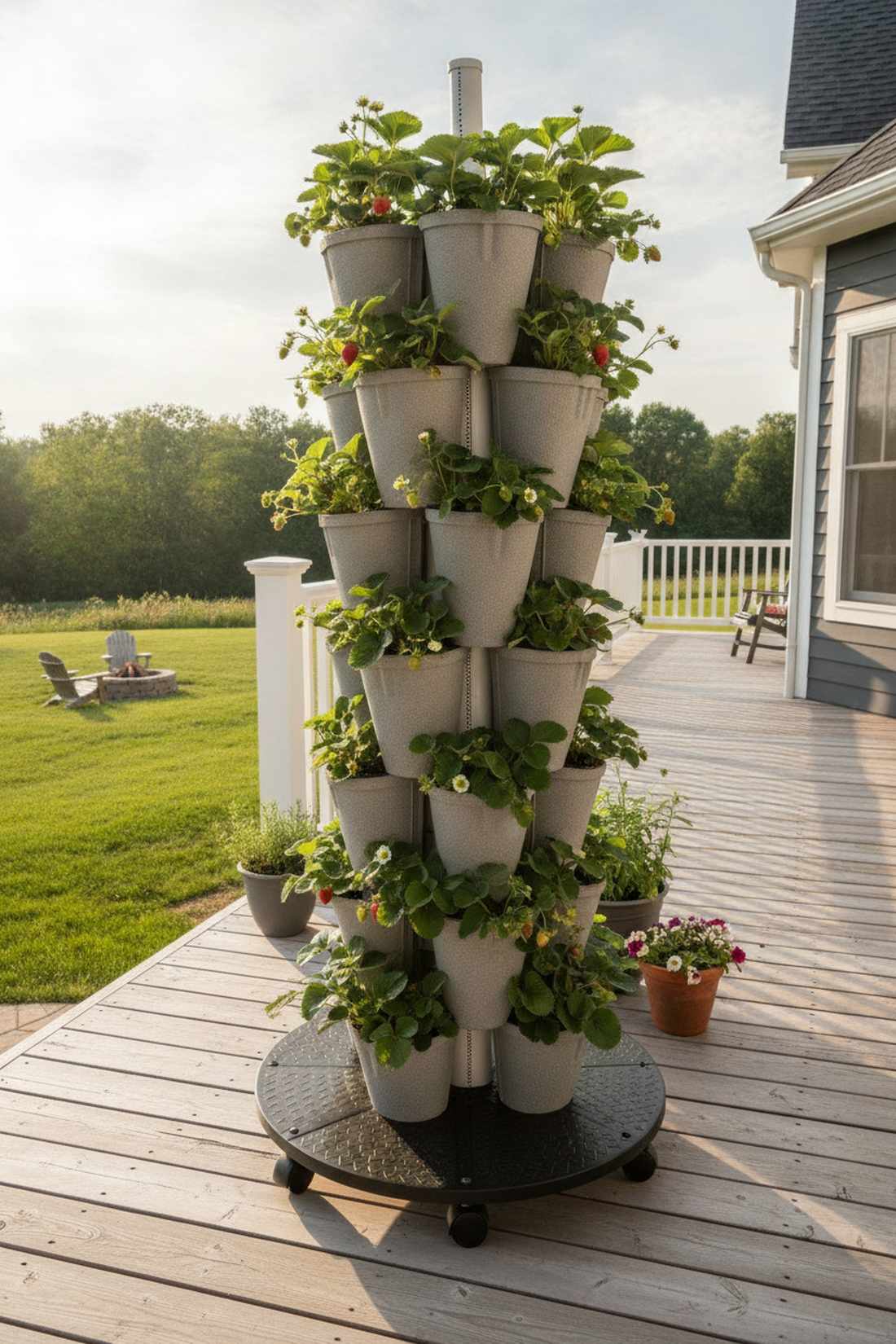 wheeled vertical tower garden