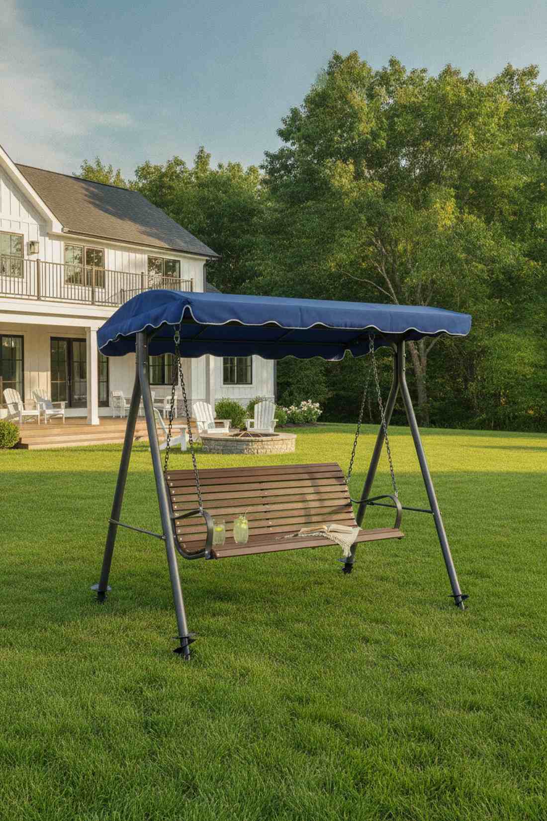 a frame three seat swing