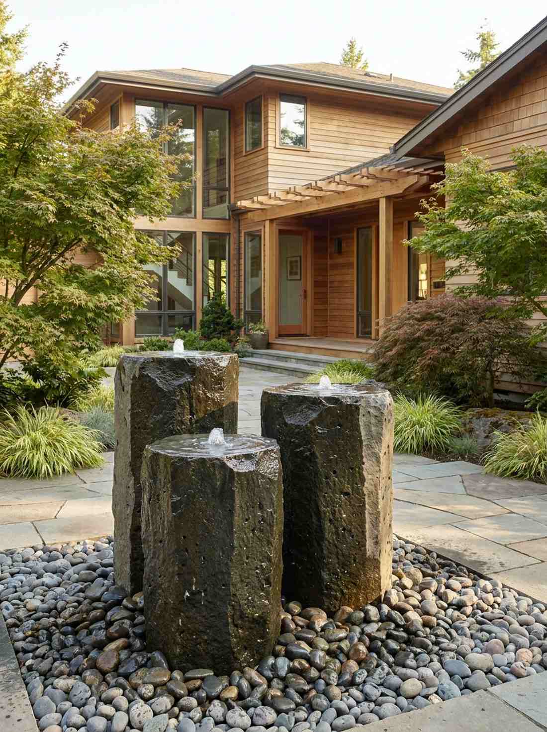 basalt column water features