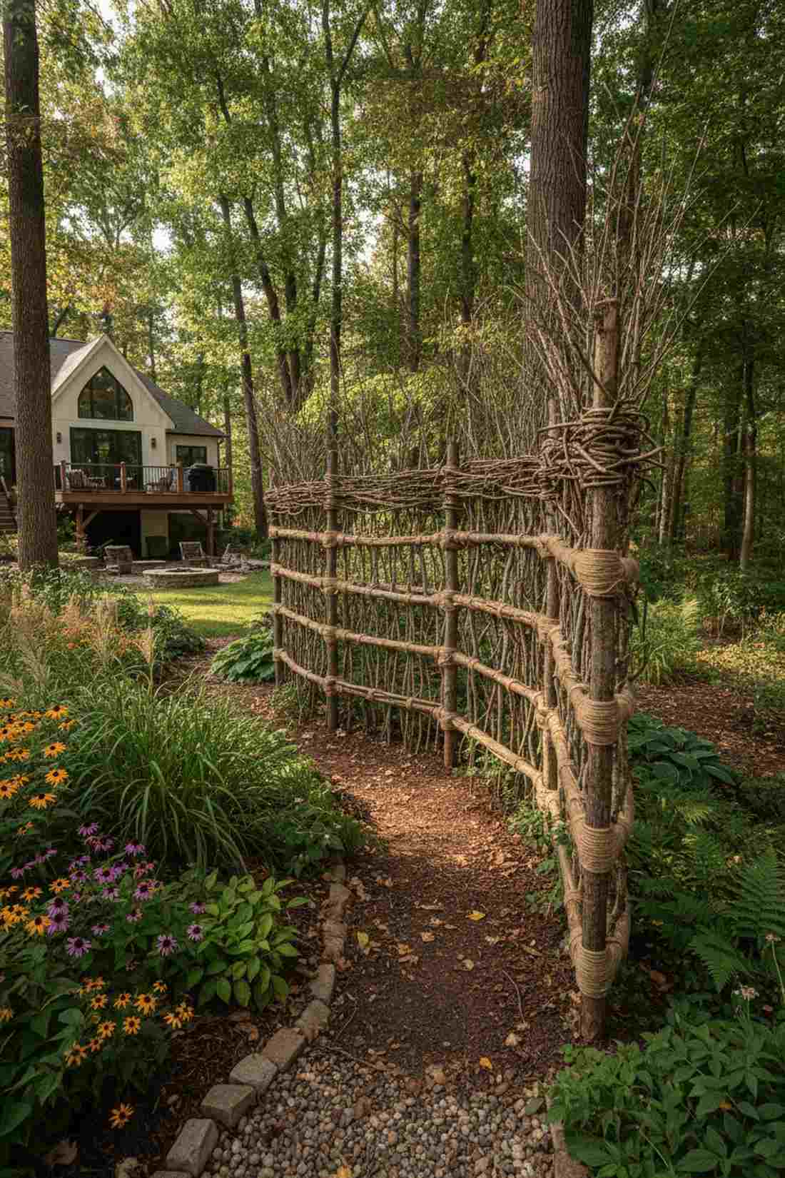 branch and twig rustic screen