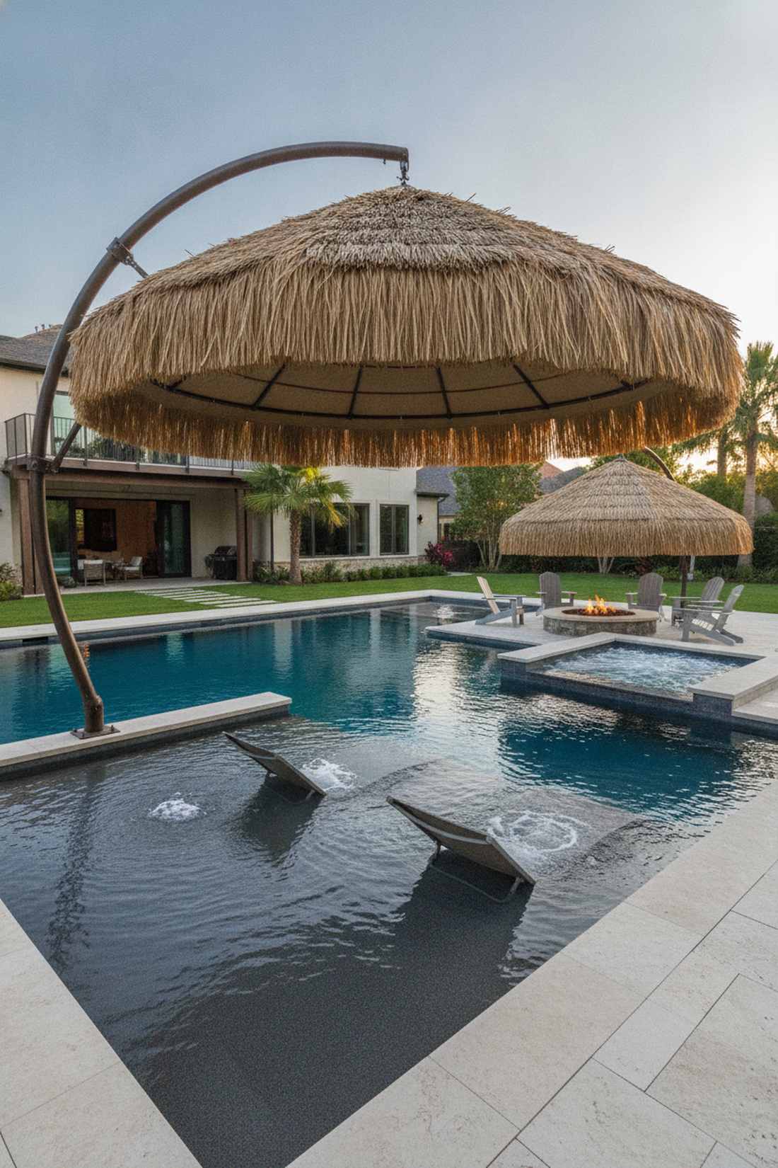 cantilever tiki thatch hybrid
