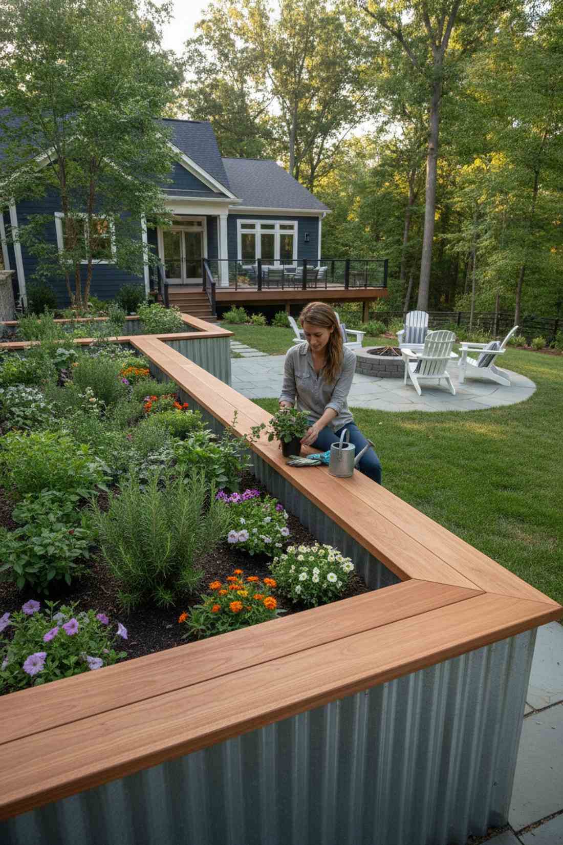 cedar cap galvanized wall