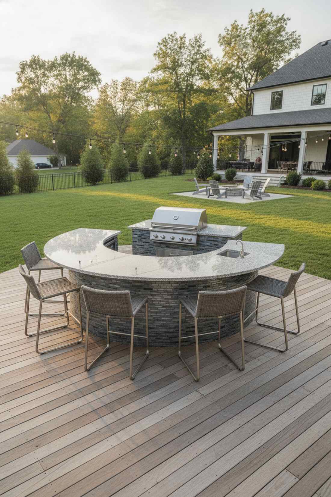 circular grill bar island