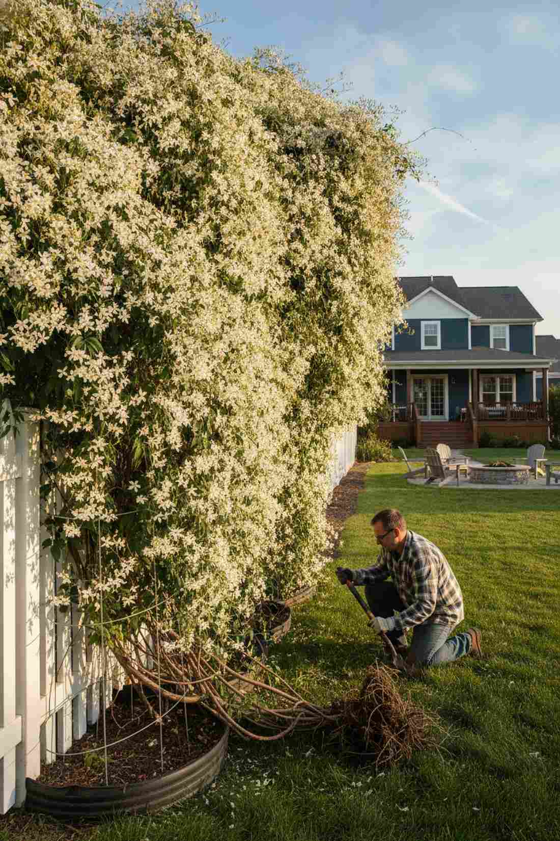 clematis paniculata sweet autumn cascade