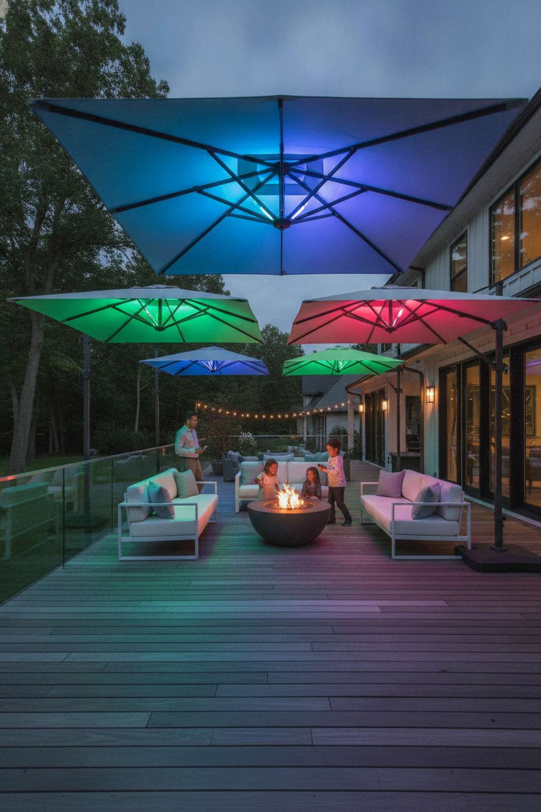 color changing umbrella system