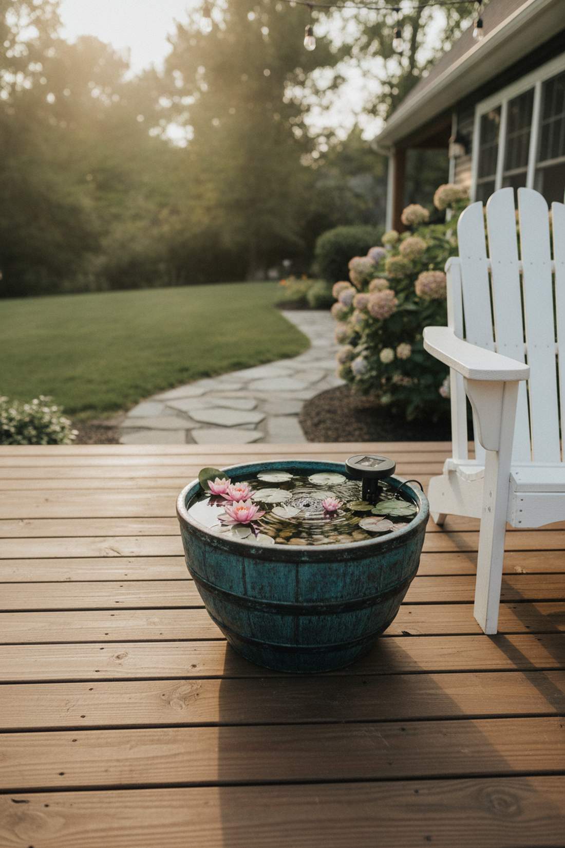 container pond systems with aquatic plants