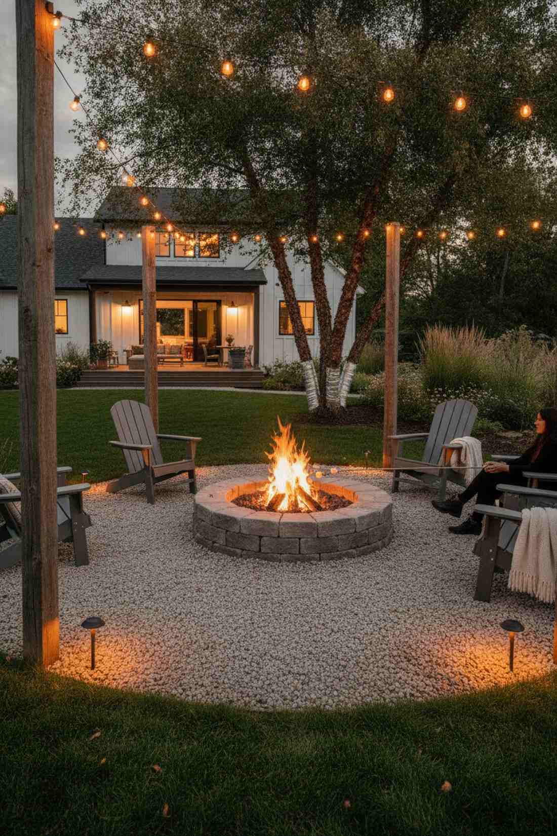 fire feature complementary lighting