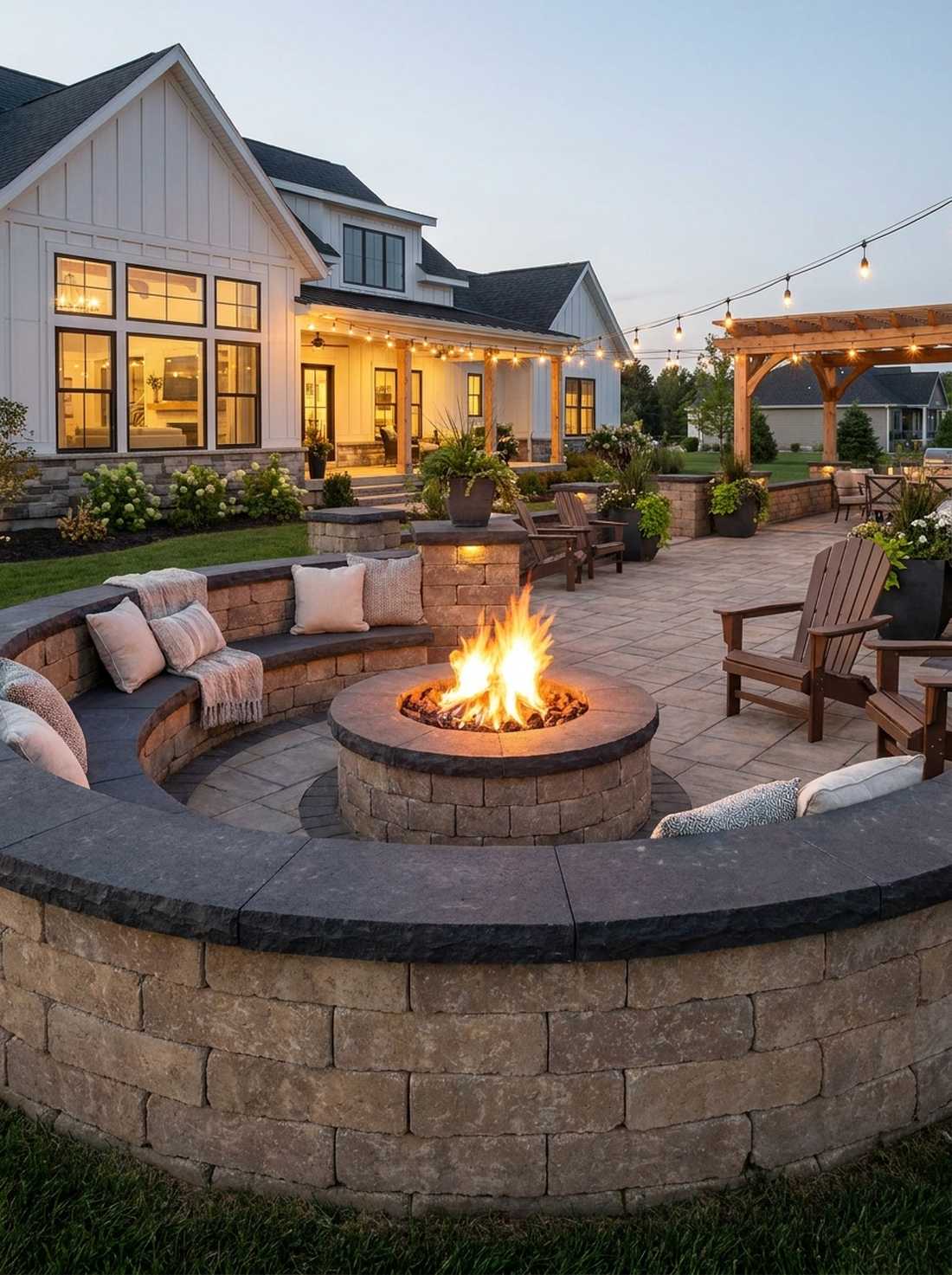 fire pit surround bench