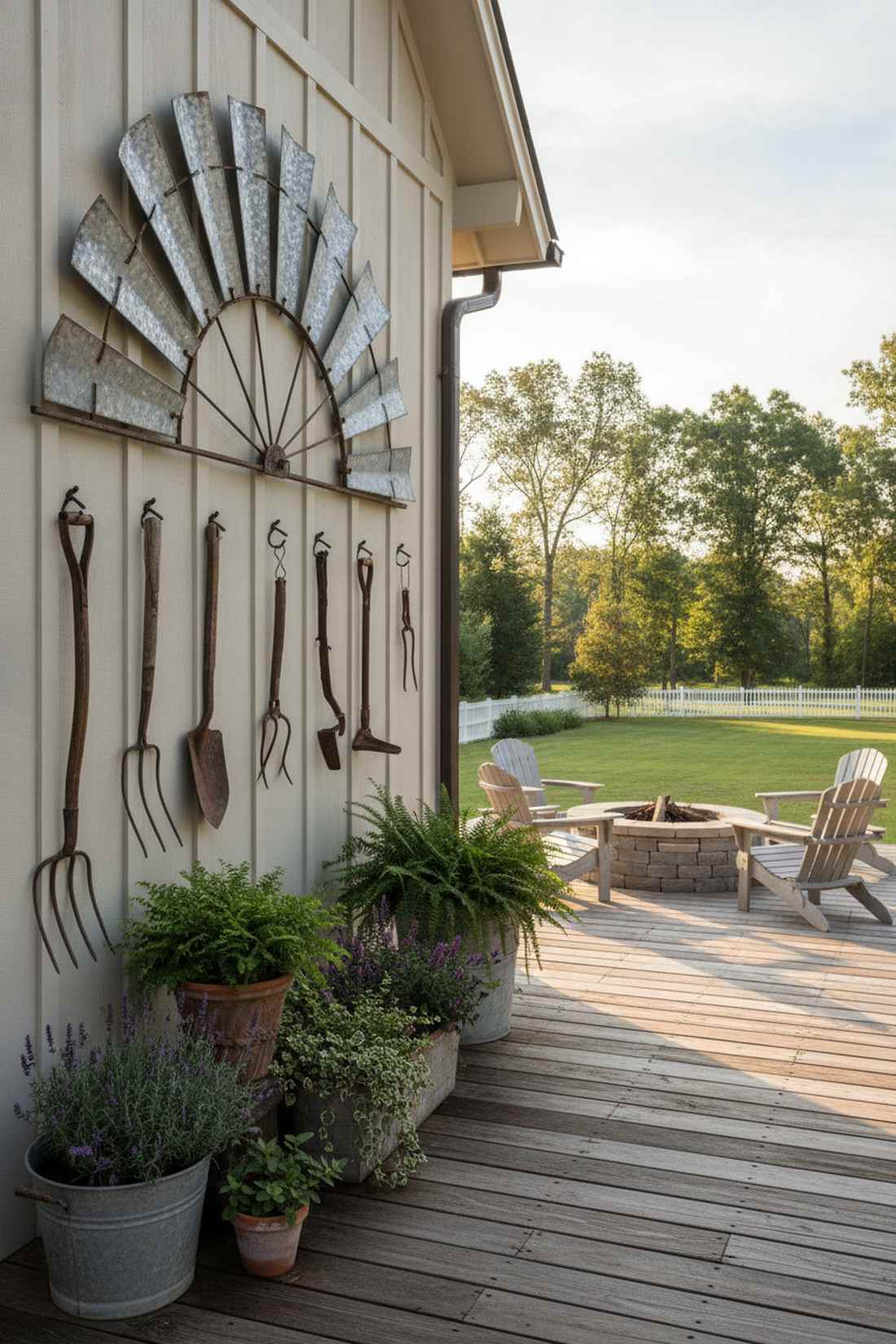 galvanized metal windmill wall art