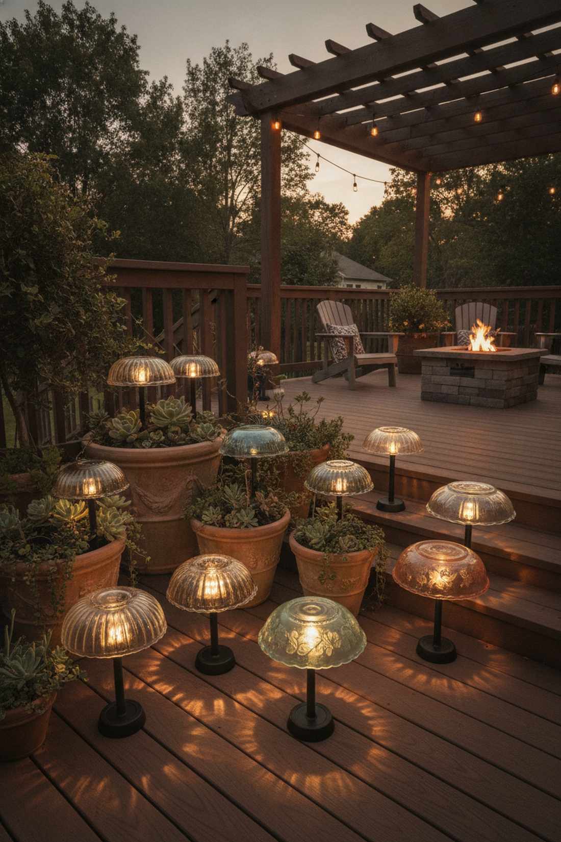 glass bowl mushroom lights