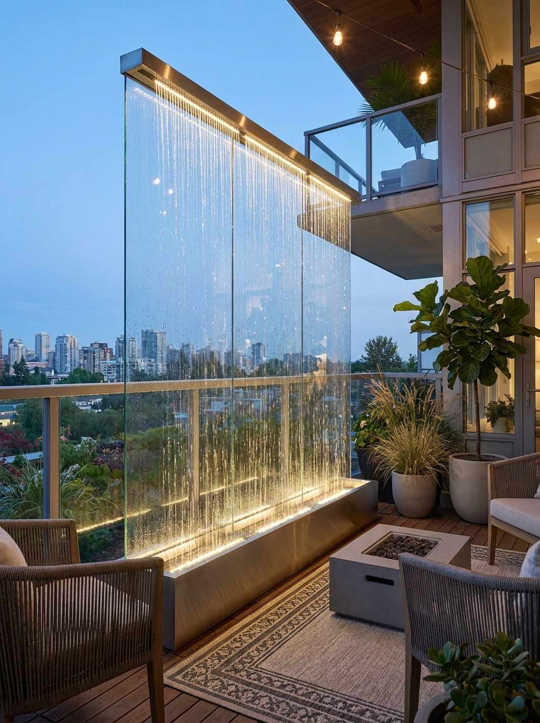 glass panel rain curtain