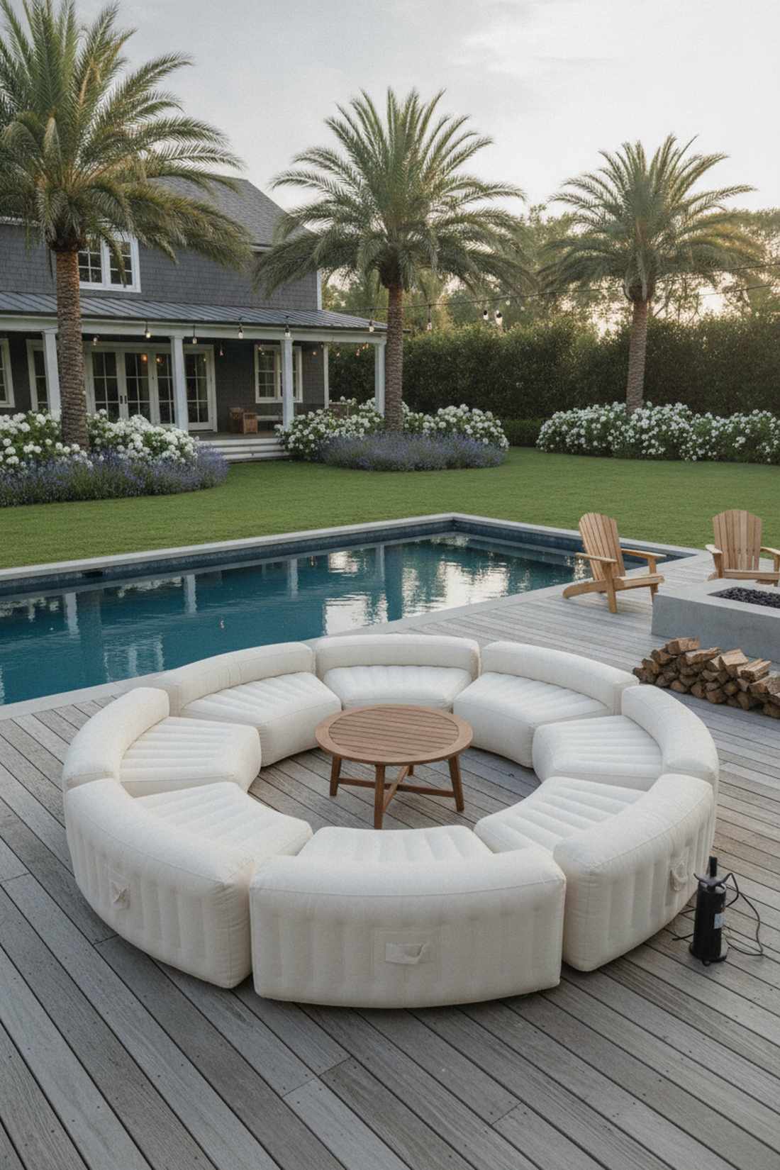 inflatable curved ottoman array