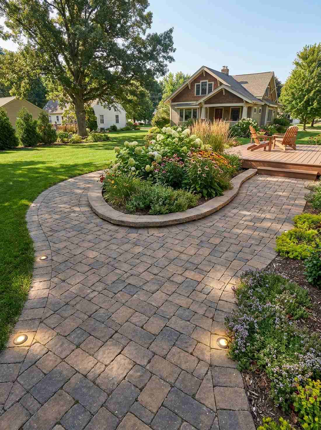 kidney shaped perimeter walkway