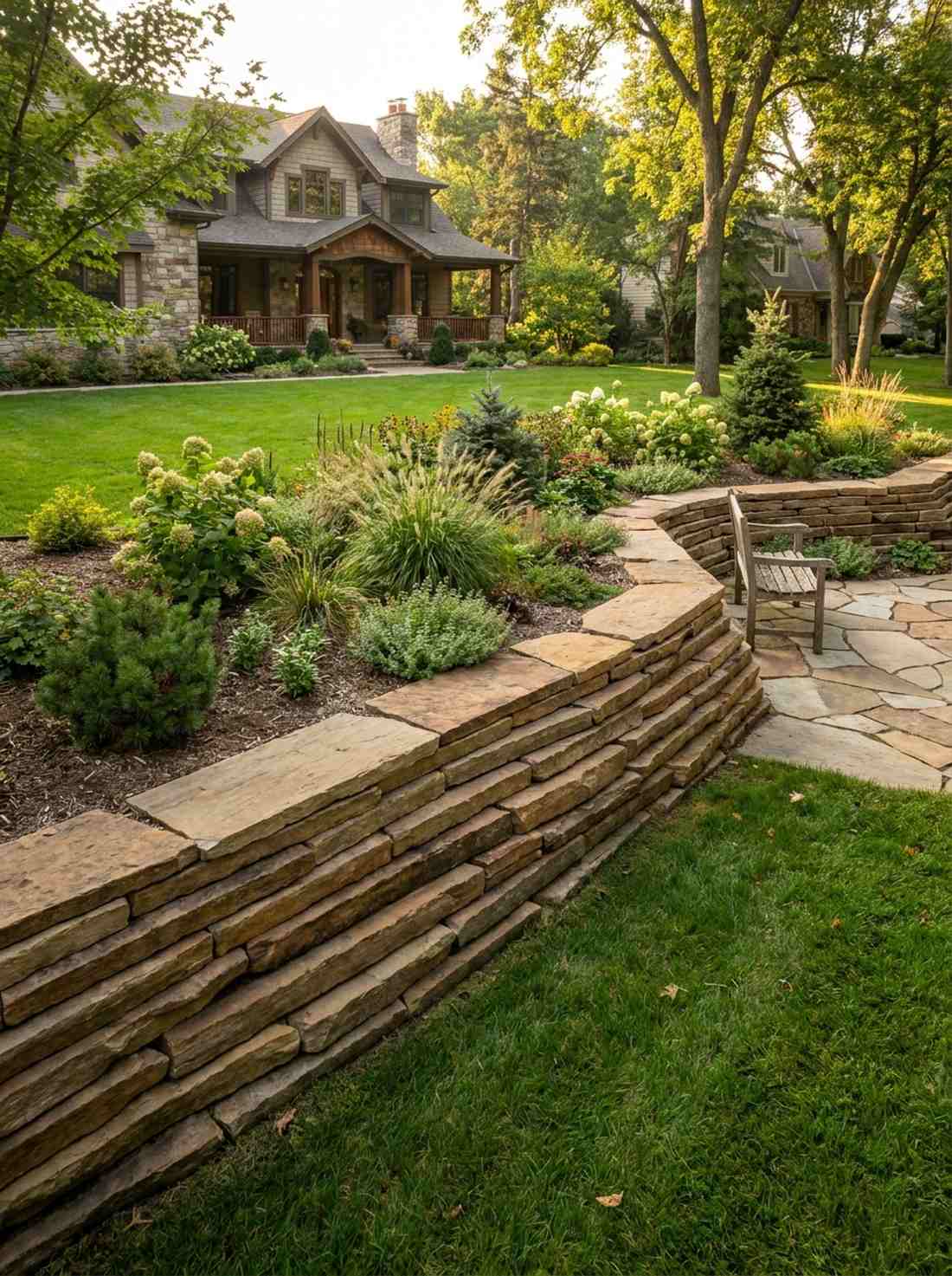 layered ledgestone outcropping