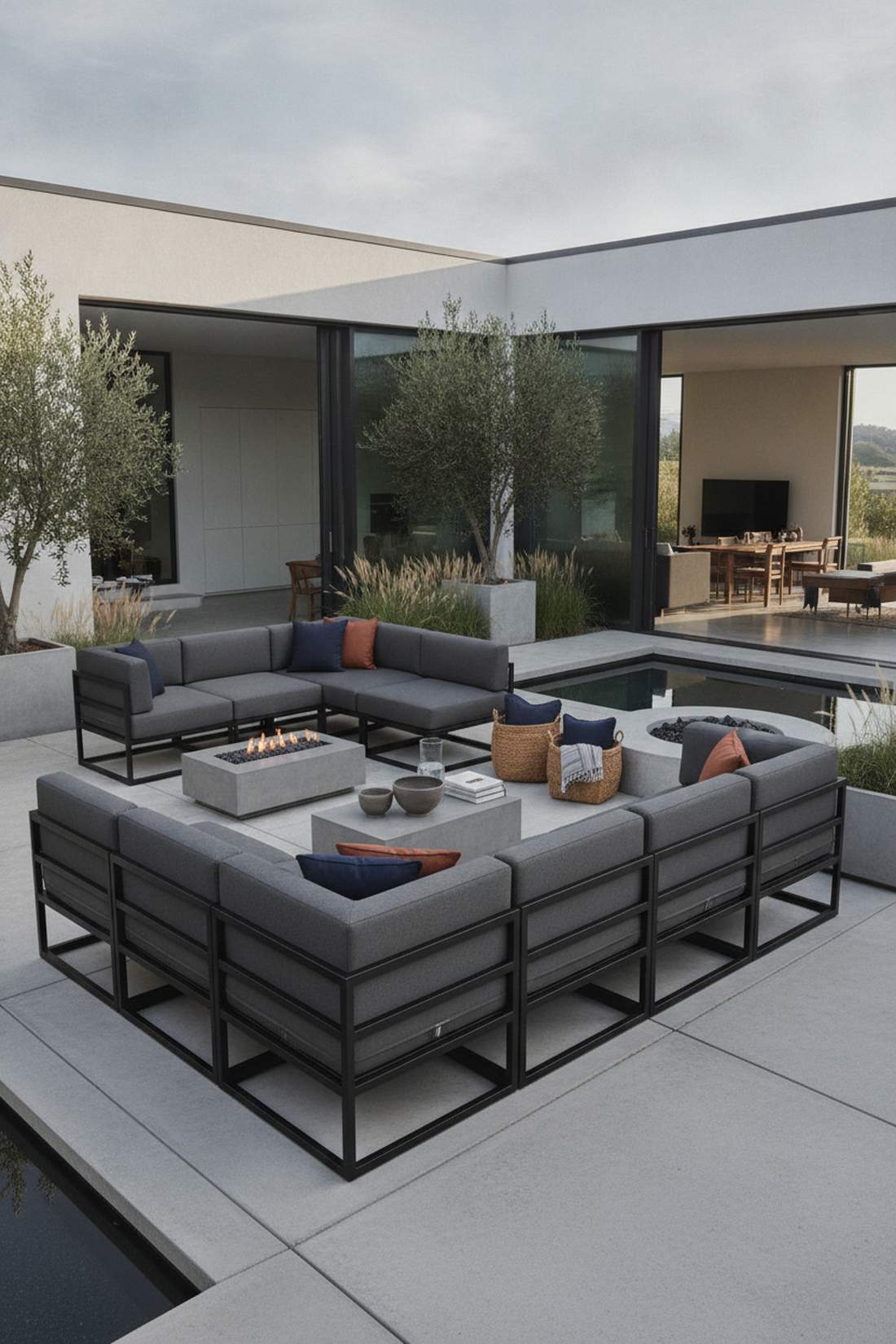 modular aluminum sectional with cushions