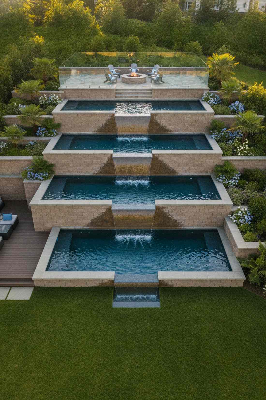 multi level terrace pool design