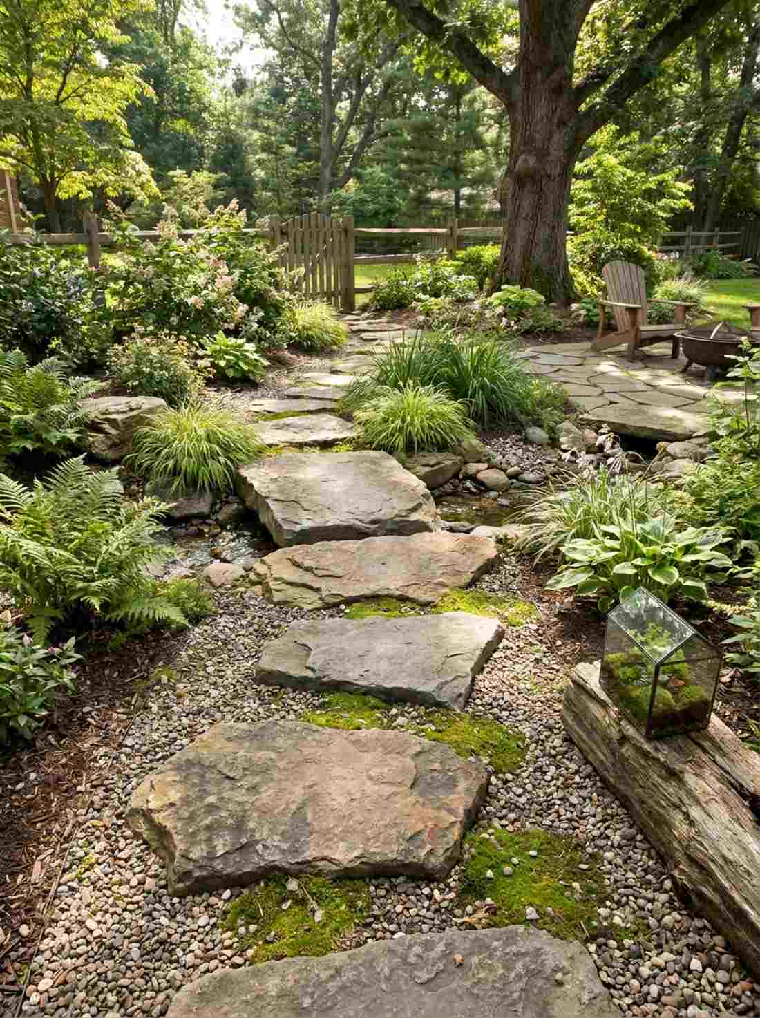 natural boulder crossing with irregular spacing
