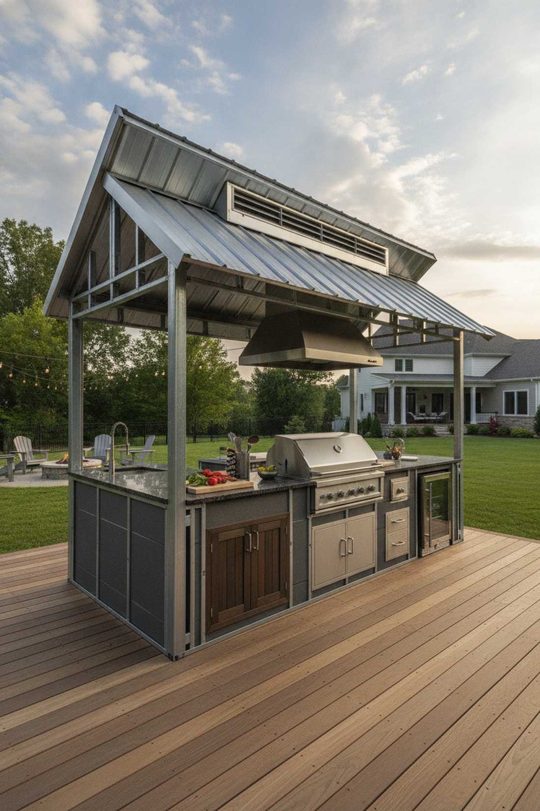 outdoor kitchen cooking pavilion