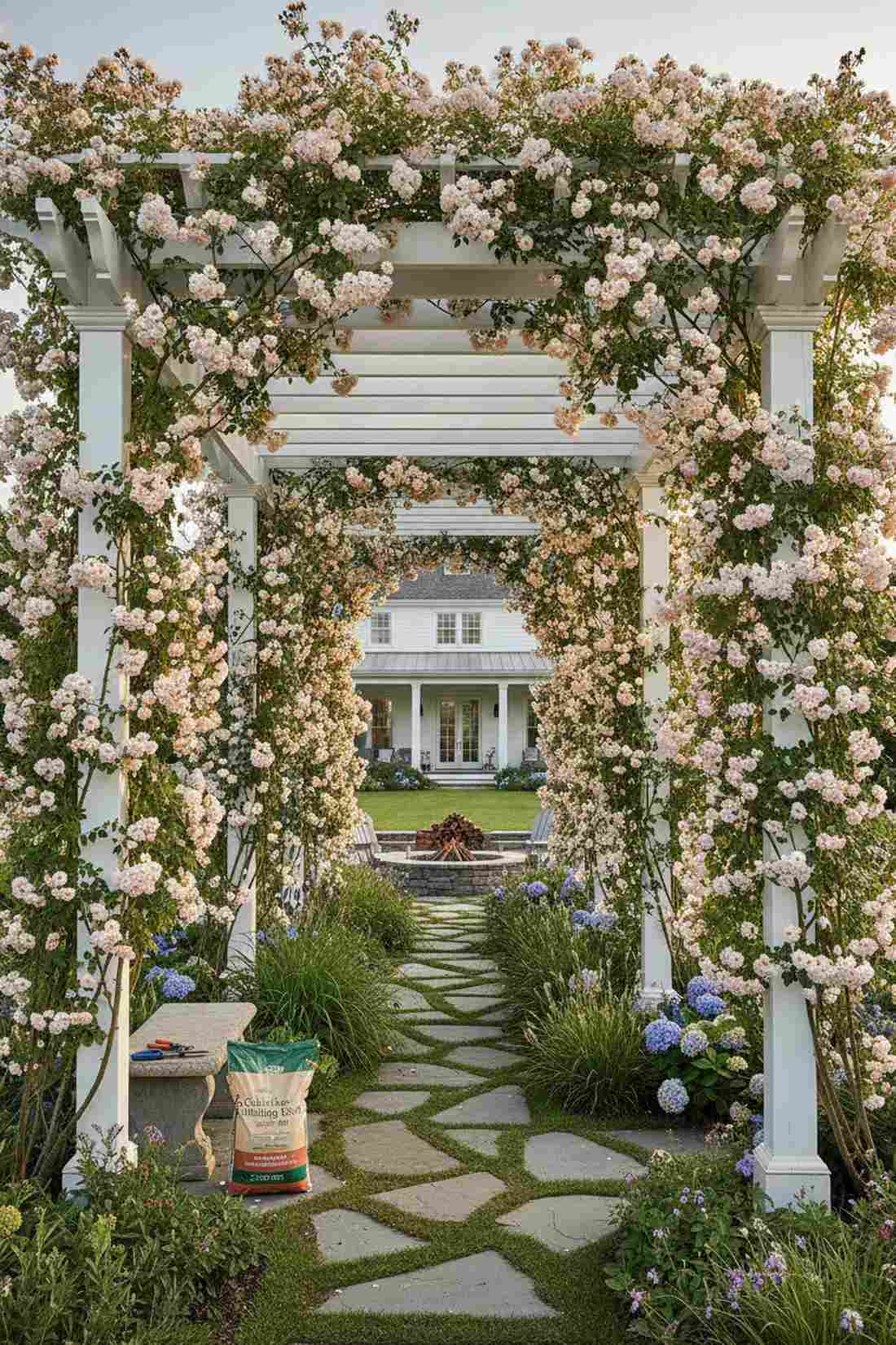 pergola with repeating climbers