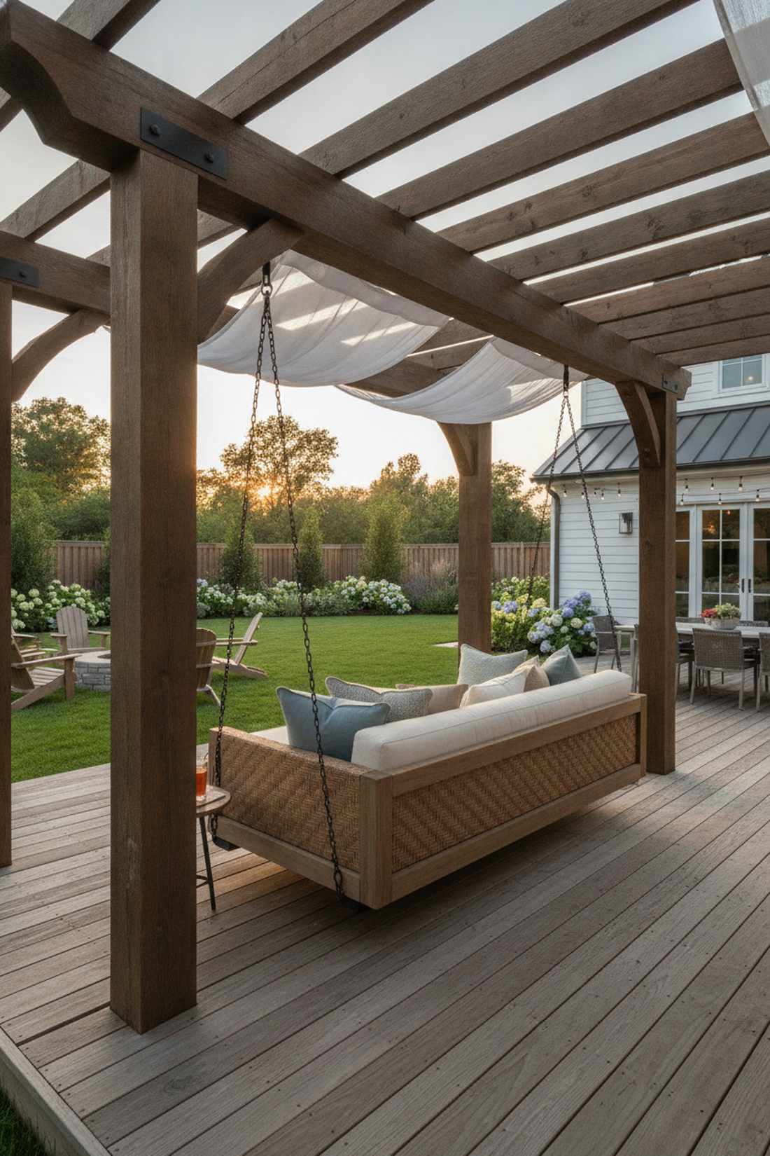 pergola with swing seat