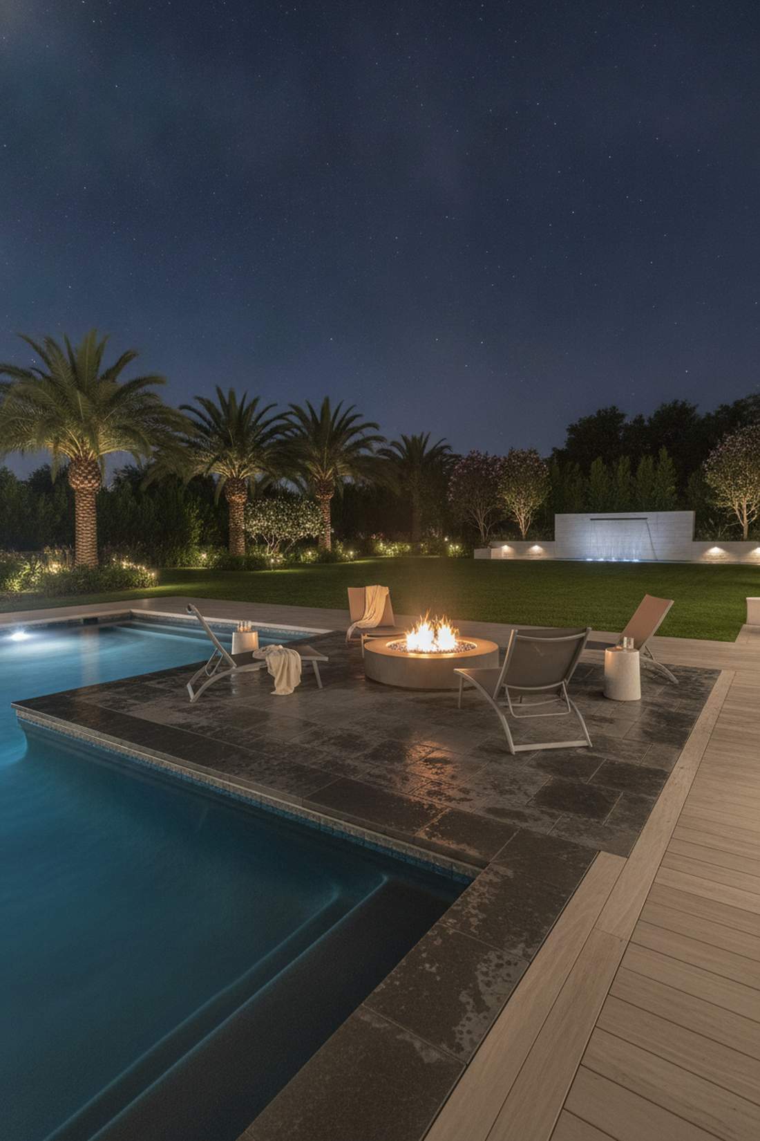 pool deck fire lounge combination