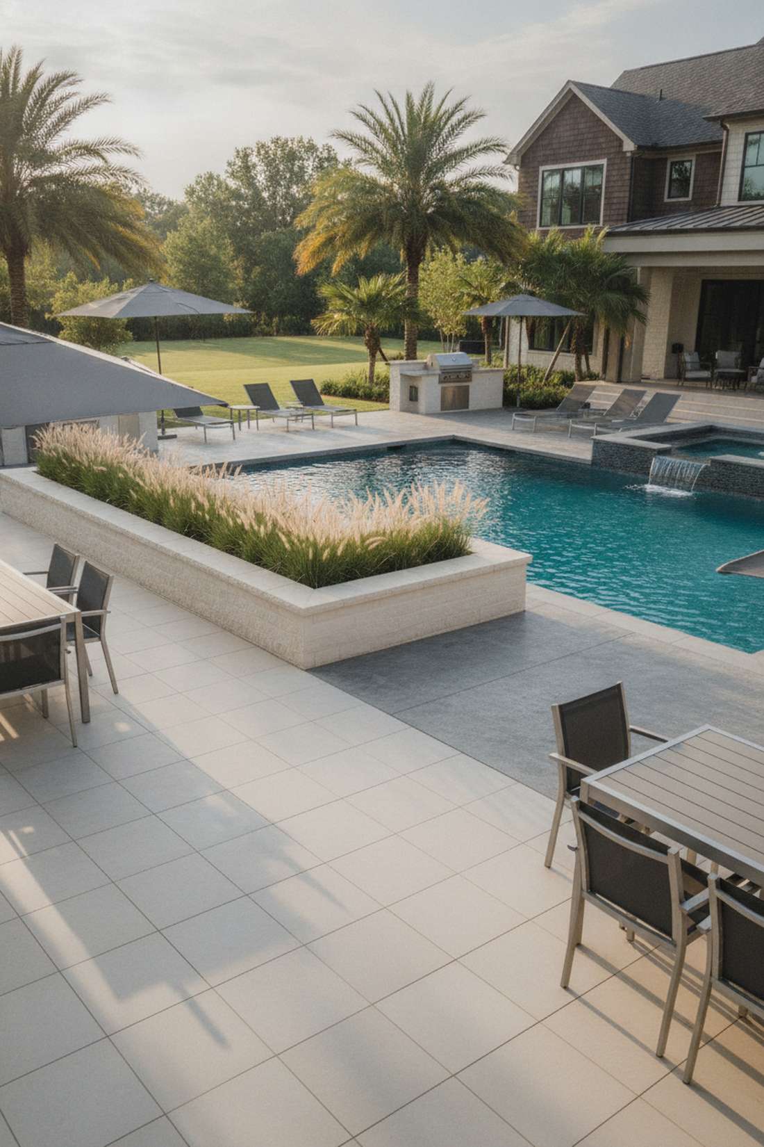 poolside zones for wet and dry activities