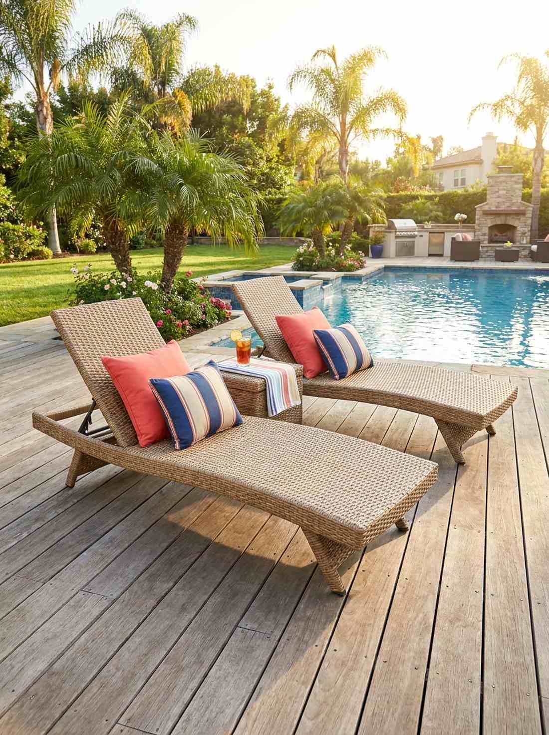 rattan sun lounger