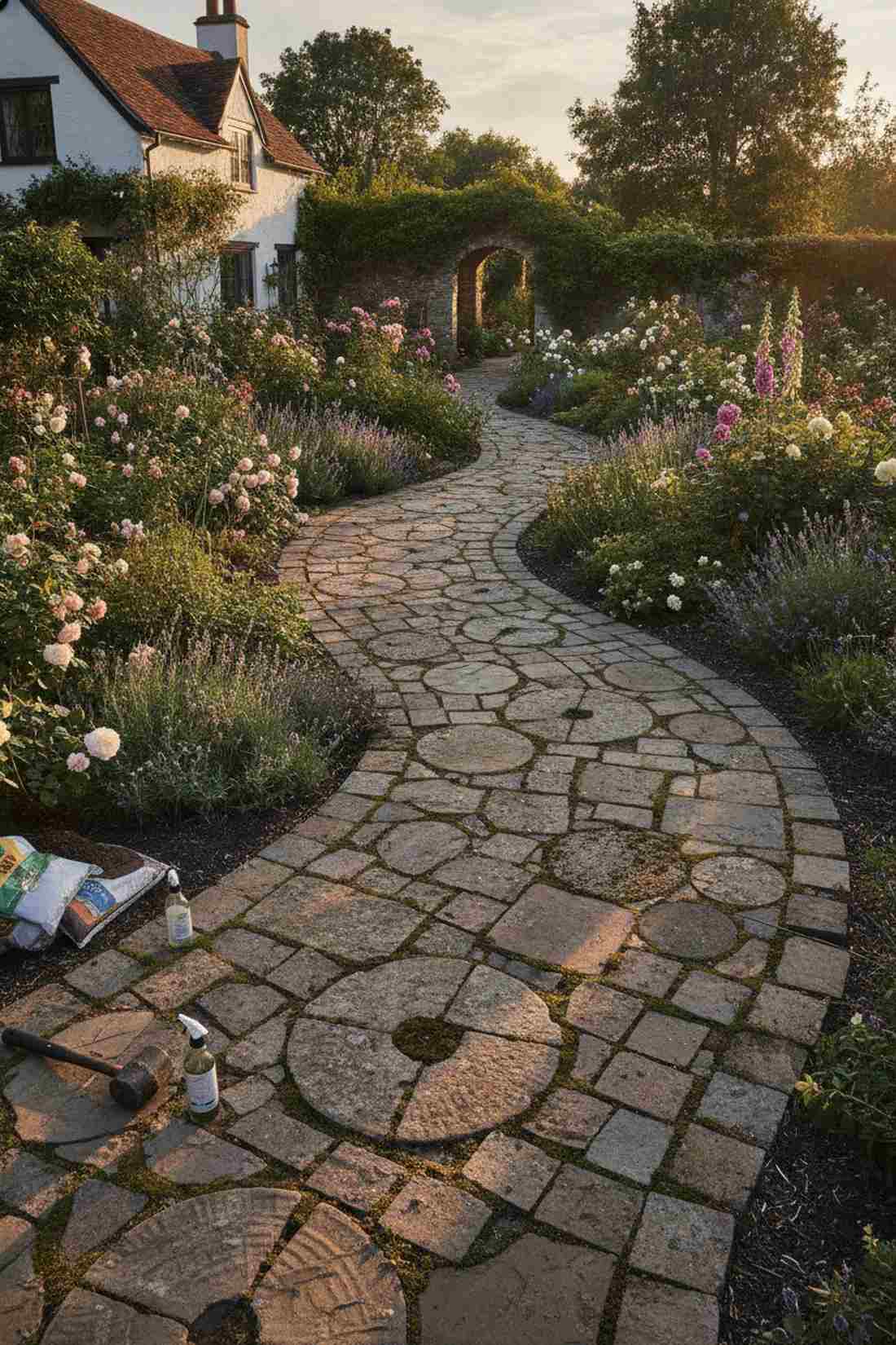 reclaimed stone rustic pathway