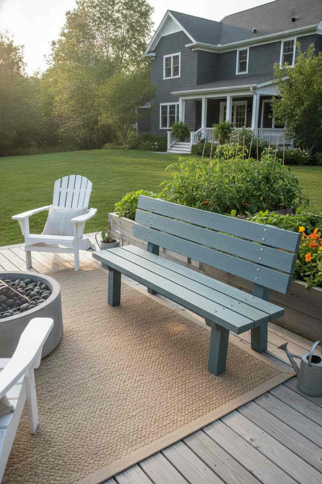 recycled ocean plastic bench