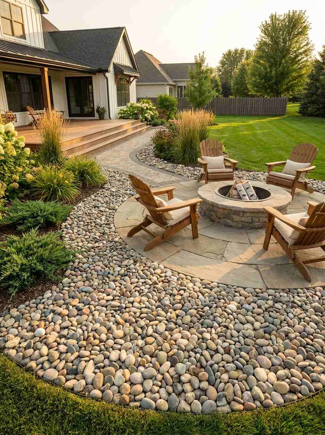 river rocks natural mulch