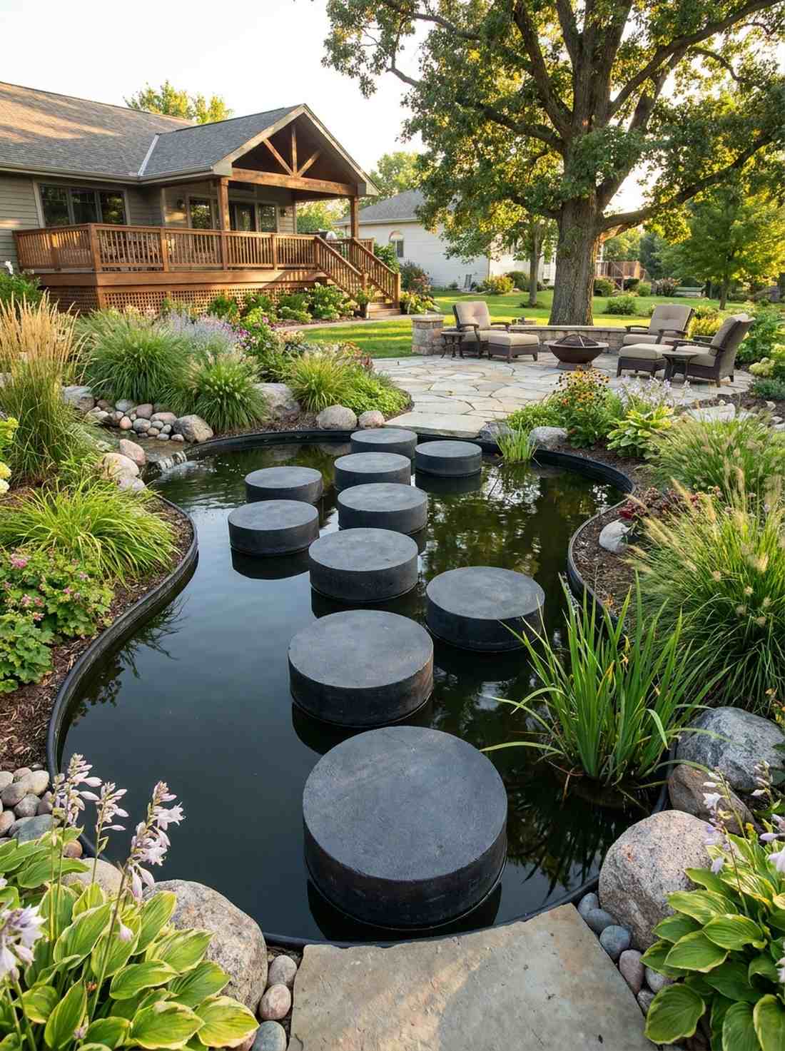 round concrete stepping stones