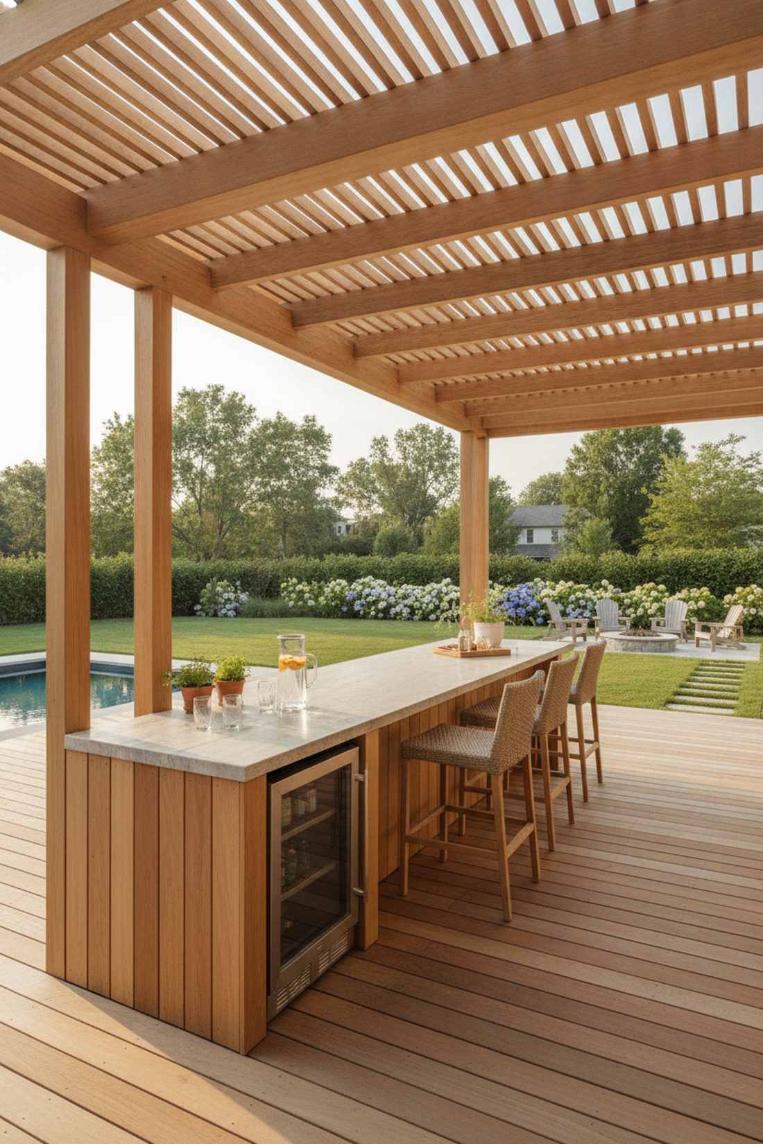 slatted roof shade bar