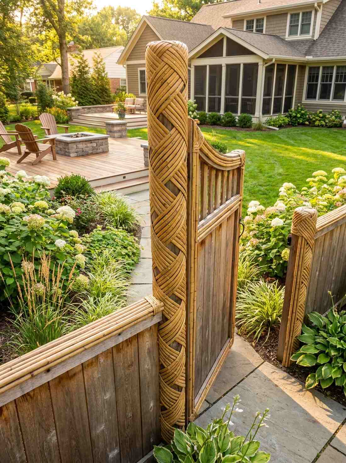 sleeve wrapped bamboo gate