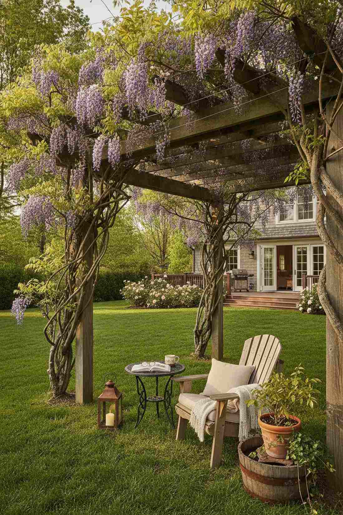 vine covered pergola for living shade