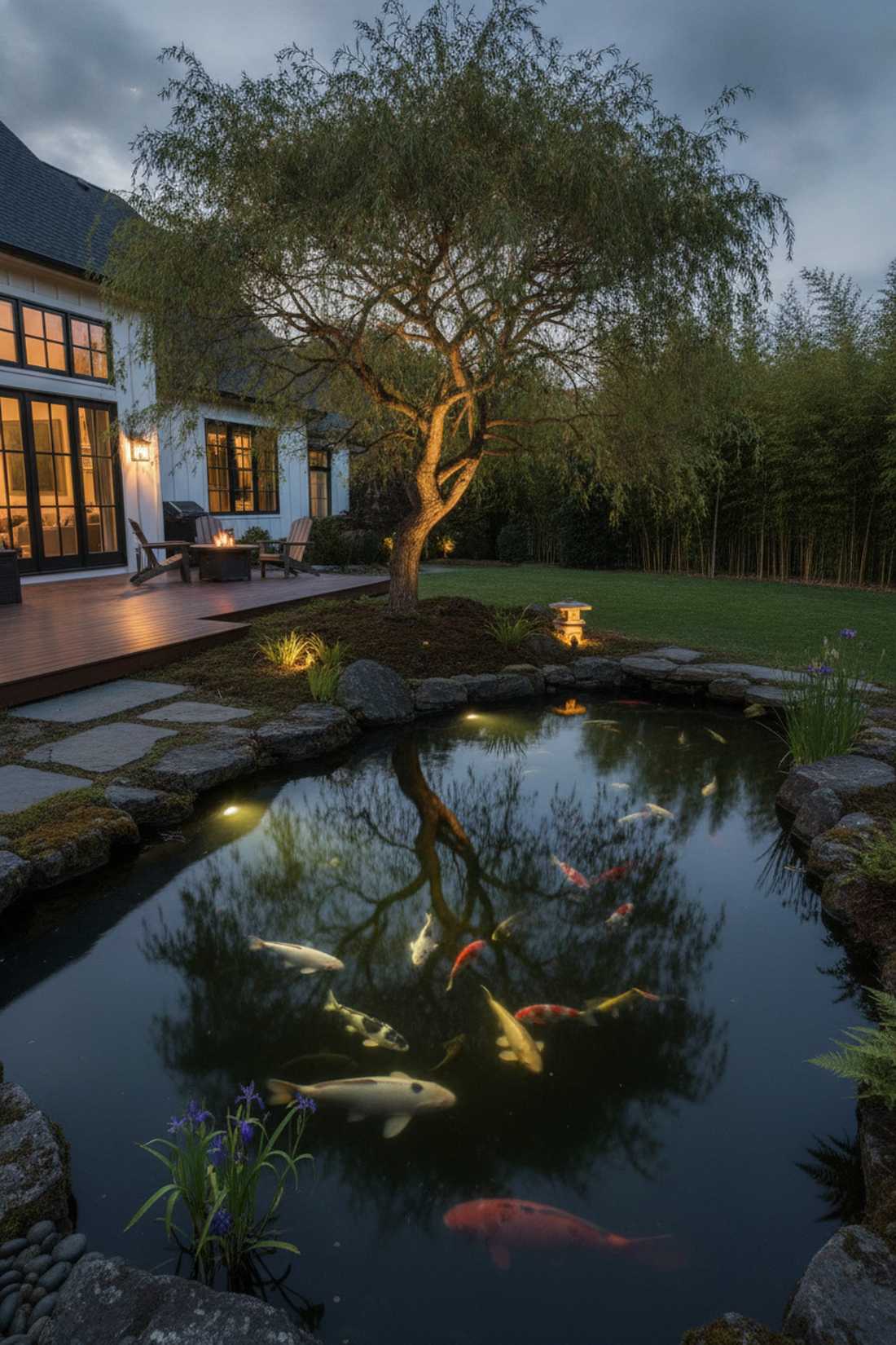 water feature tree integration