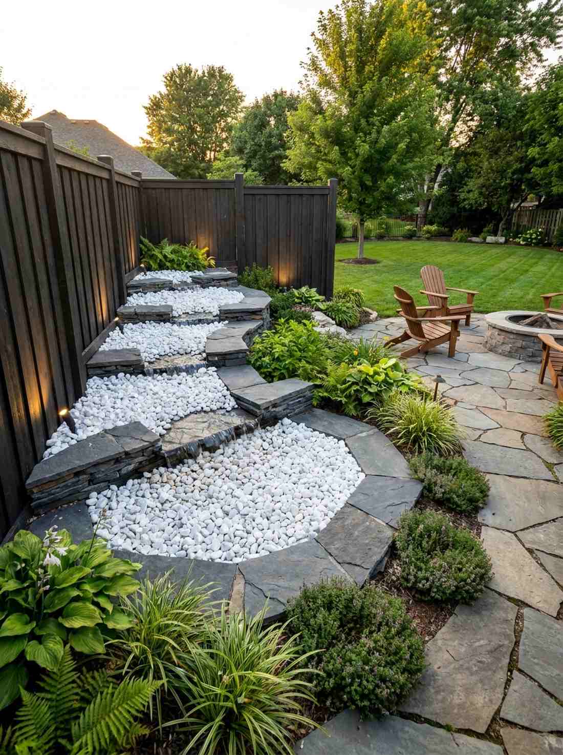 waterfall dry cascade arrangement