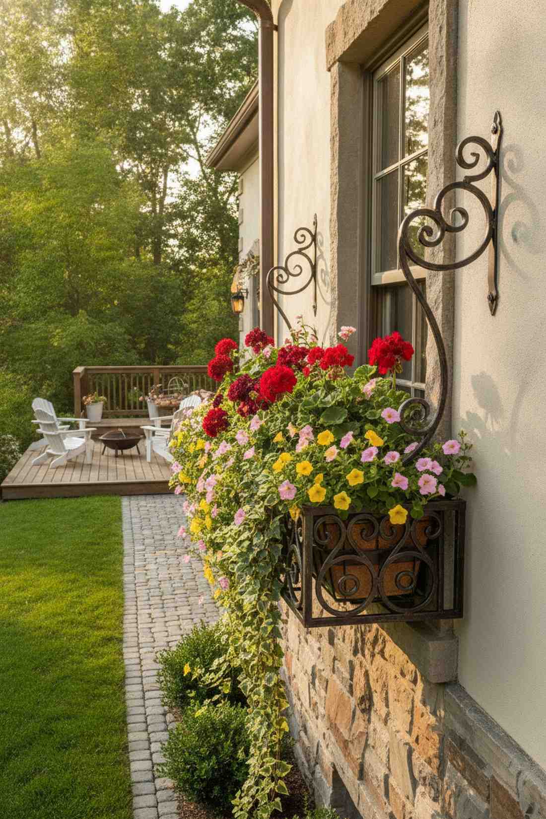 window box style flower layers