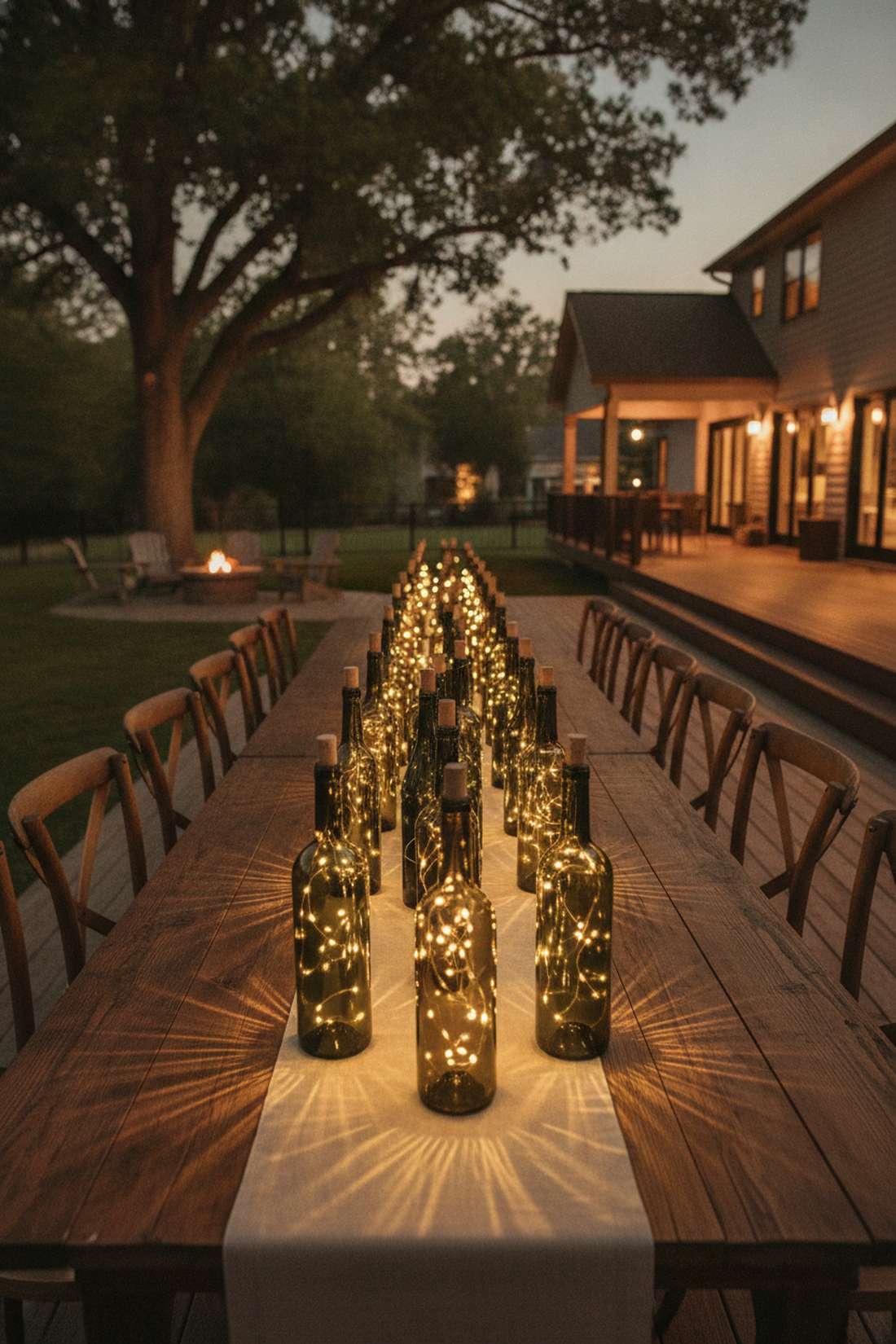 wine bottle light arrangements