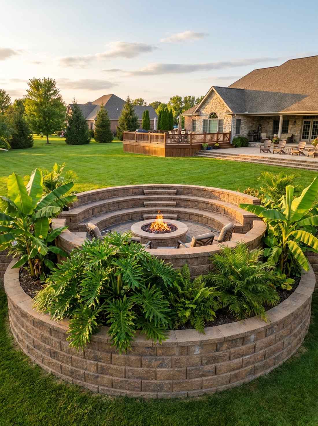 amphitheater curved terraces
