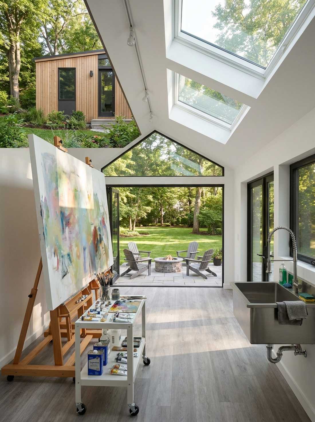 artist painting studio